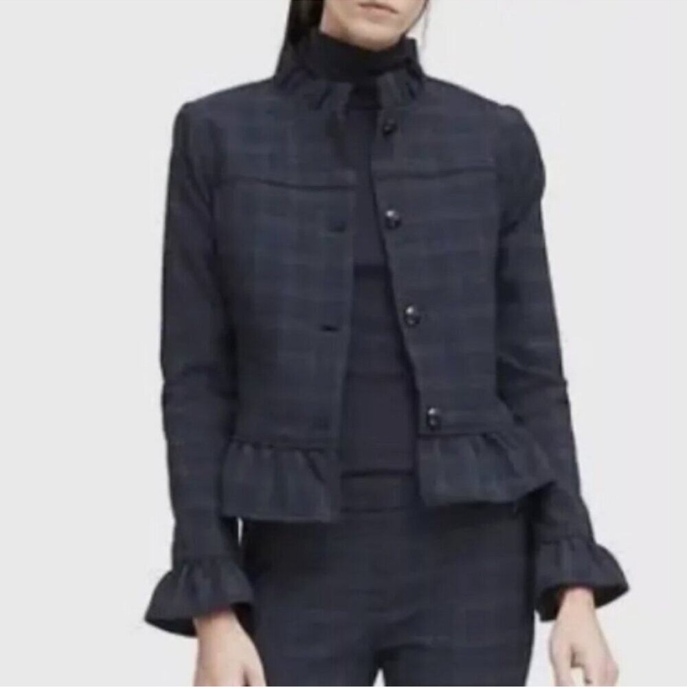 BANANA REPUBLIC Size 12 Tartan Plaid Blazer